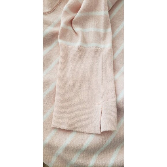 NWT BCBG STRIPED PINK IVORY SWEATER PULLOVER LARGE - Picture 7 of 8